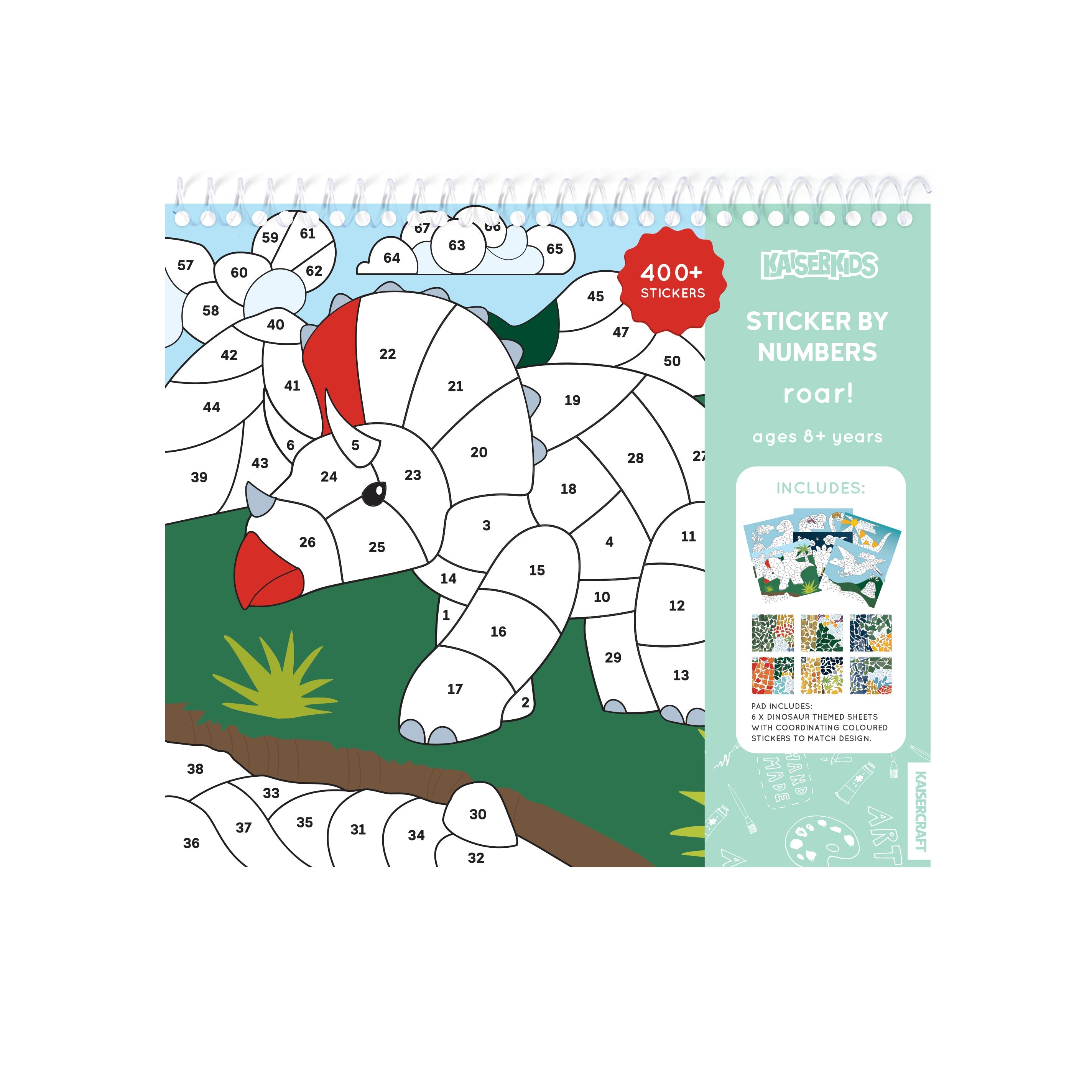 Kaiser Creative Club - Kids Sticker By Number - ROAR!